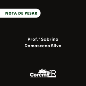 banner preto com a frase Nota de pesar - Sabrina Damasceno Silva