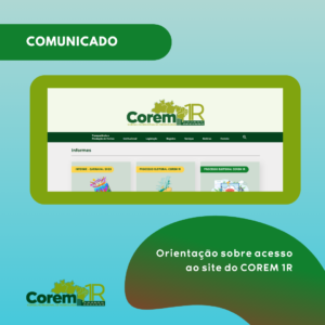 Comunicado: problema no acesso ao site do COREM 1R